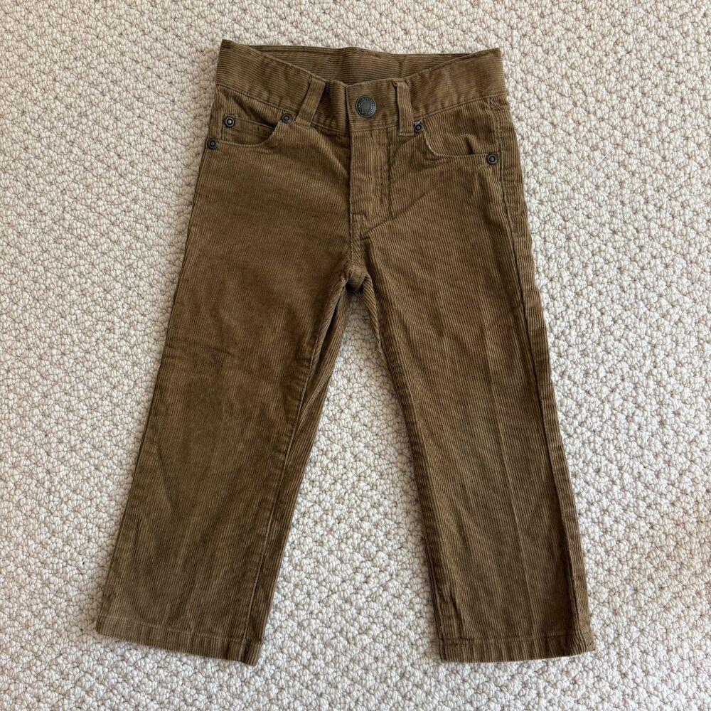 Janie And Jack Toddler Brown Corduroy Pants Size 2T Adjustable Waist